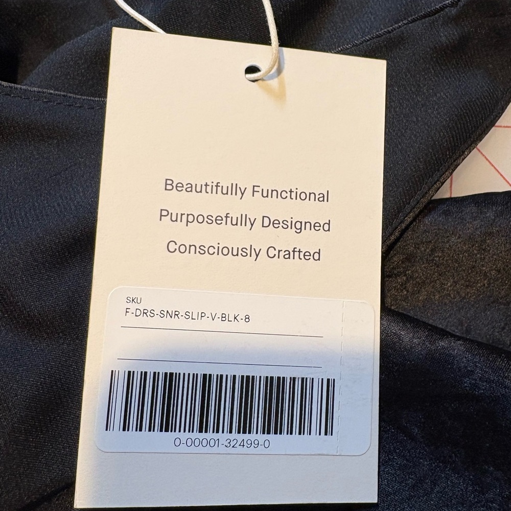 Everlane Minimalist Black Satin Slip Dress, Sz 8 - Picture 4 of 5